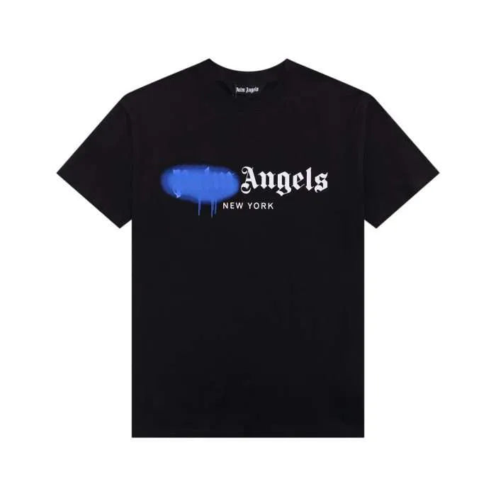 Camiseta Palm Angels T Shirt Blue Logo New York