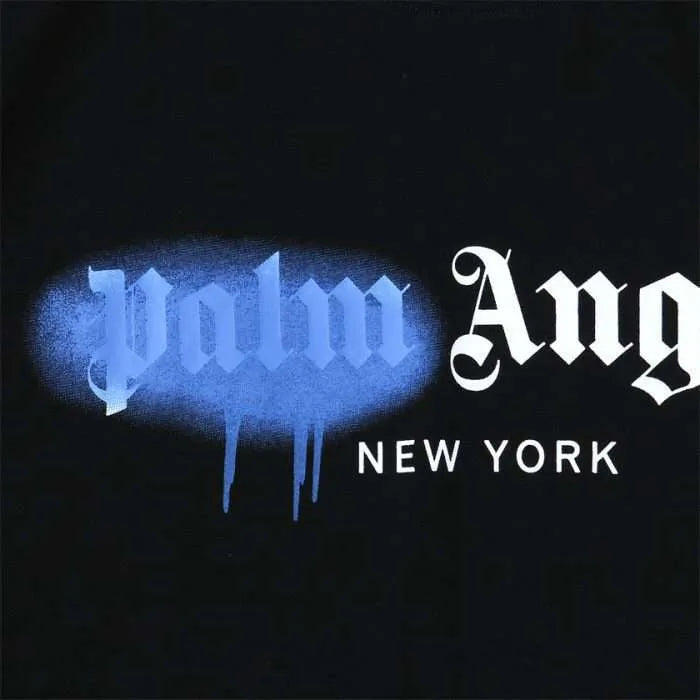 Camiseta Palm Angels T Shirt Blue Logo New York