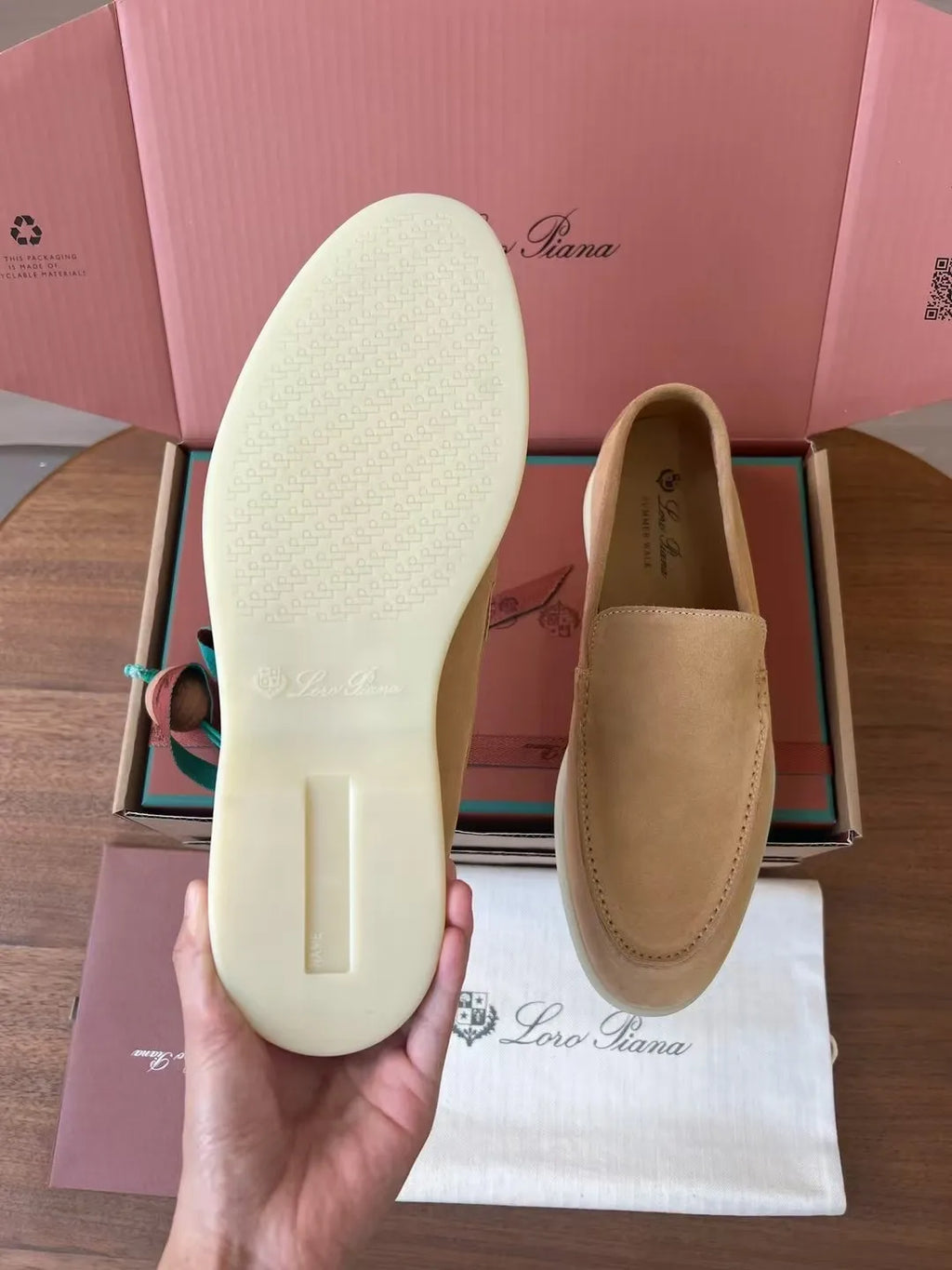 Mocassim Loro Piana Beige (Pronta Entrega) Tam 44